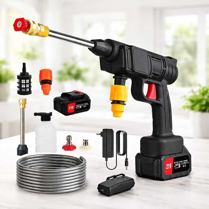 Lavadora de Alta Pressão Portátil Sem Fio-Pistola de Água com Bateria