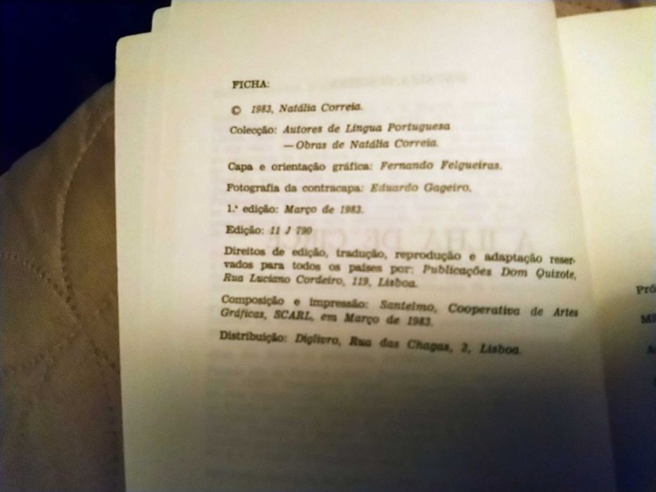 Livro “A Ilha de Circe” de Natália Correia – 1ª Edição 1983