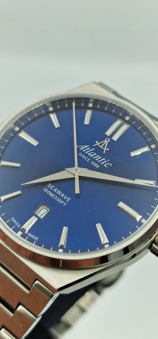 Atlantic Seawave Navy Blue  - szafir - Swiss Made - 40 mm