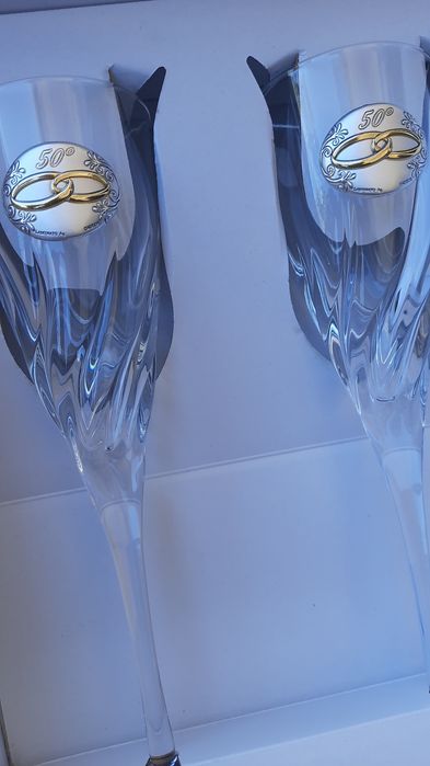 Flutes vidro bodas de ouro