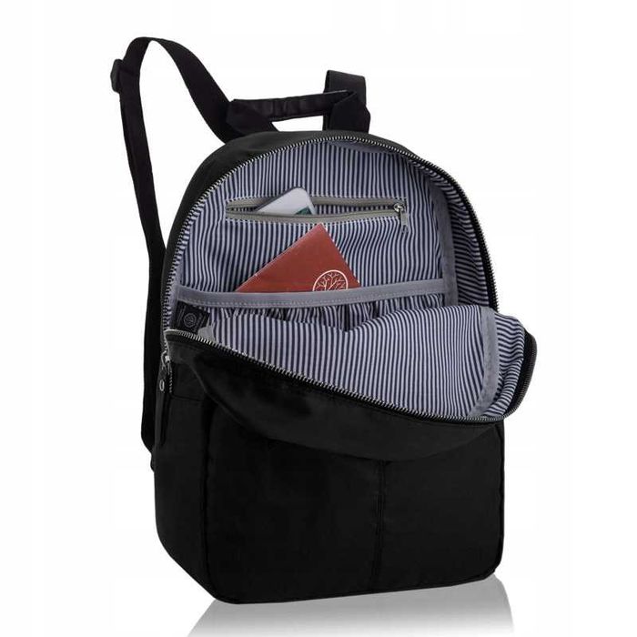 BETLEWSKI miękki plecak damski czarny sportowy pakowny regulowany A4