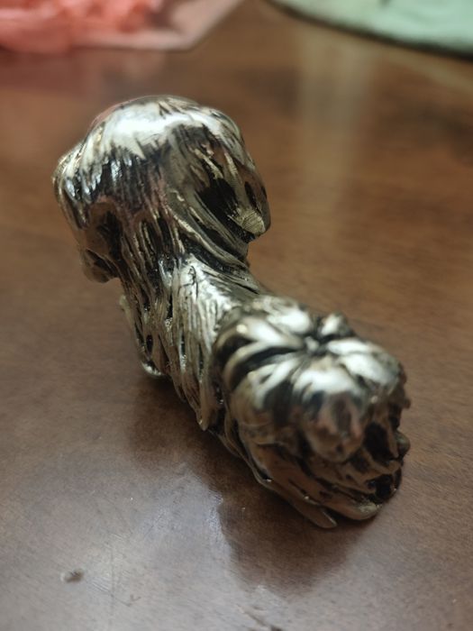 Сувенір, статуэтка Пекинес, гальванопластика, серебро 925