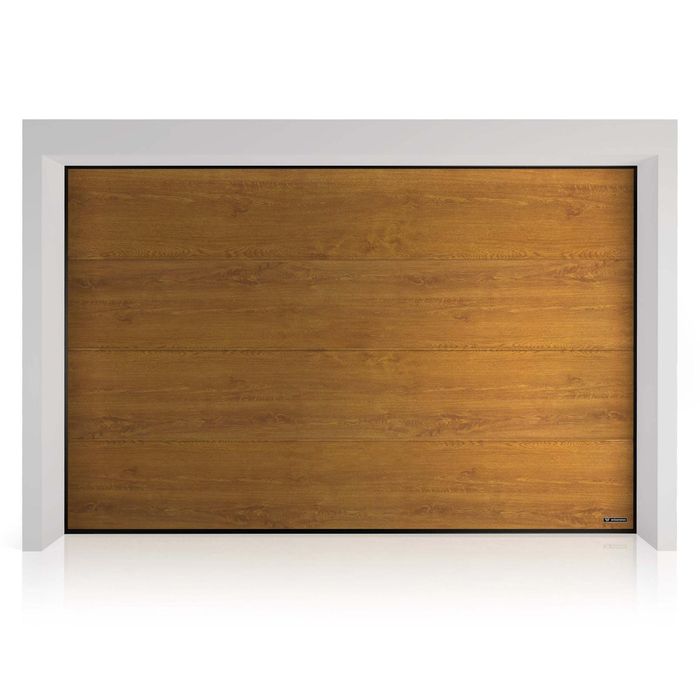 Brama garażowa segmentowa z automatem. 238x219cm kolor złoty dąb.
