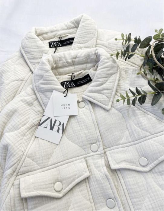 ZARA куртка стьобана лайнер зара zara молочна S