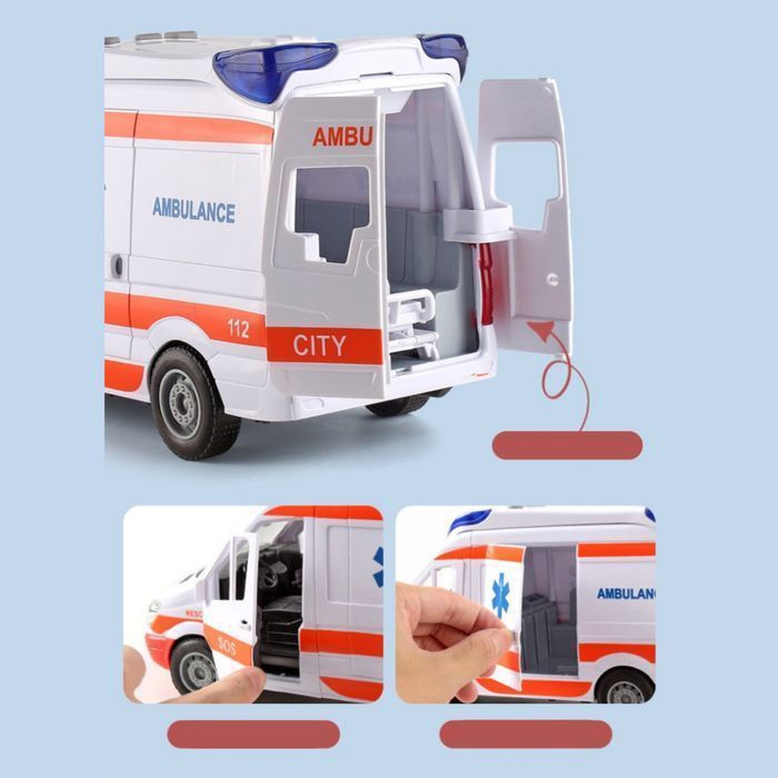 Auto Karetka Pogotowia Ambulans Napęd Gra Świeci
