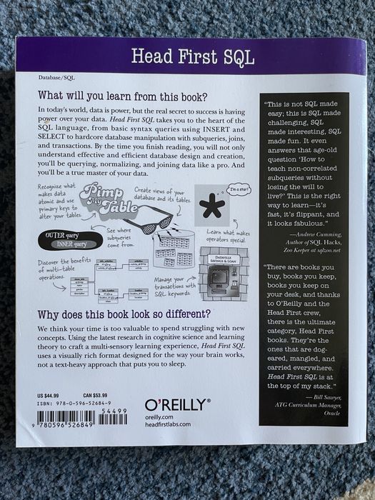 Head First SQL, O’REILLY64729669341187121