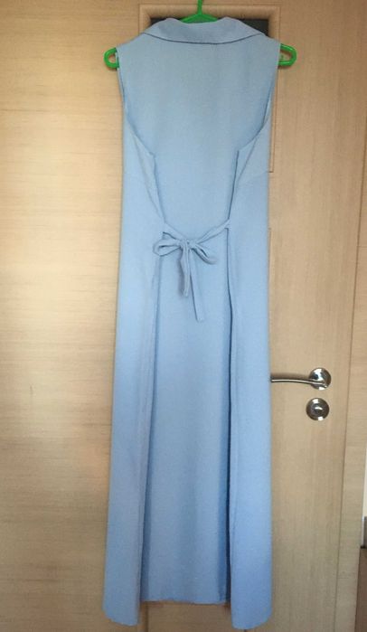 Sukienka ciążowa letnia długa maxi błękitna zapinana wiązana S M