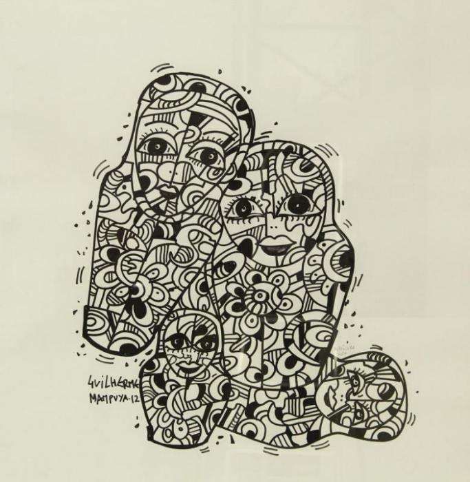 Original - Caneta preta sobre papel - Guilherme Mampuya