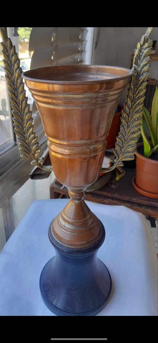 Taca prata desporto antiga bronze