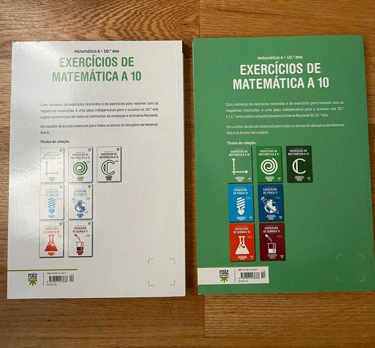 Livros de estudo de 10º ano (Português, Matemática e Física e Química)