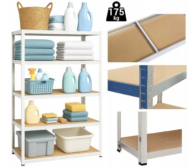 Складський металевий стелаж  5 полиць 150×75×30 навантаження 875 кг