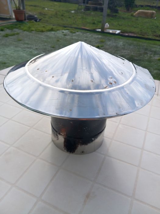 Chapéu Anti-Vento Inox 150mm para Chaminé / Lareira