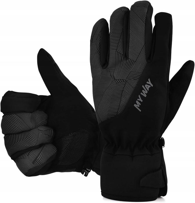 Zimowe rękawice rowerowe DEERSEVEN Czarne Rozmiar M