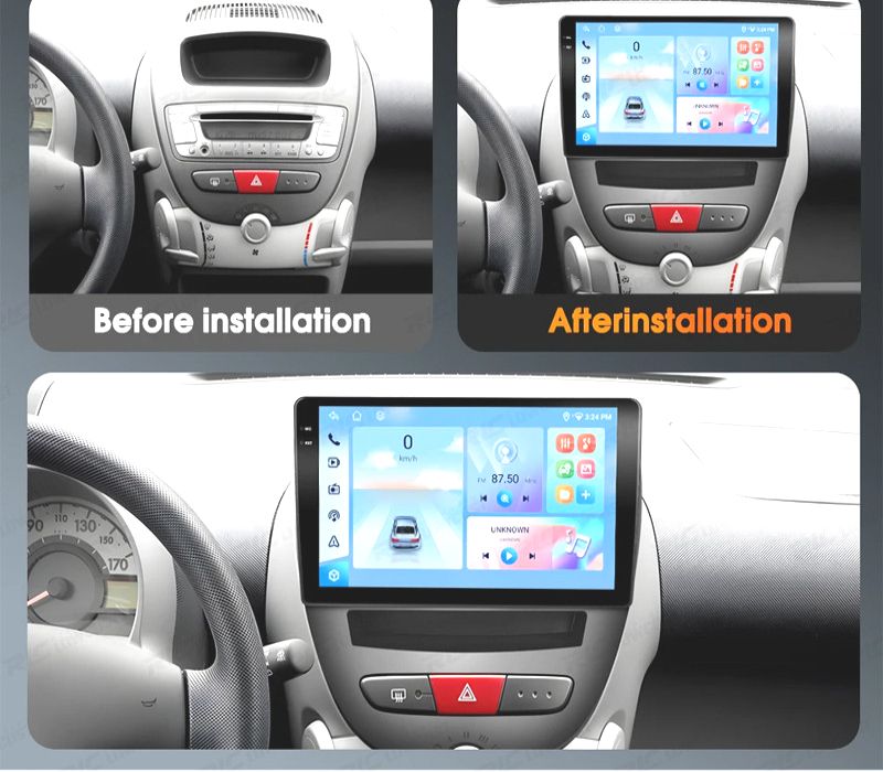 RÁDIO GPS ANDROID 13 TOYOTA AYGO / PEUGEOT 107 / CITROËN C1 04-14