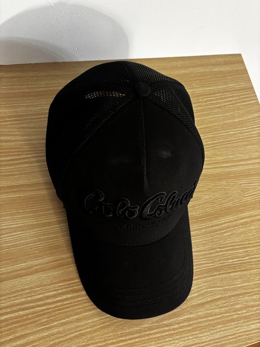 Carlo Colucci Milano 1978 Black Logo Cap One Size czarna czapka z siatką
