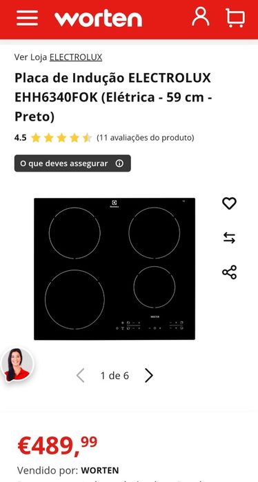 Placa indução Electrolux EHH6340FOK (Elétrica - 59 cm - Preto)