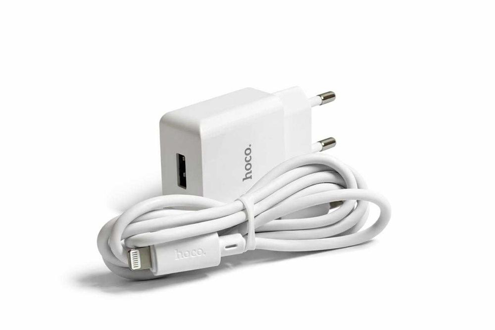 Зарядка для iPhone HOCO C106A адаптер + Lightning кабель 1м 2.1A