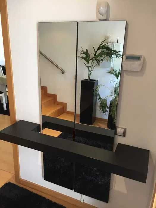 Consola/Aparador em Wengué com 2 espelhos – Design moderno