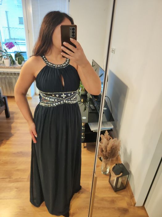 Sukienka maxi kryształki wesele sylwester studniówka