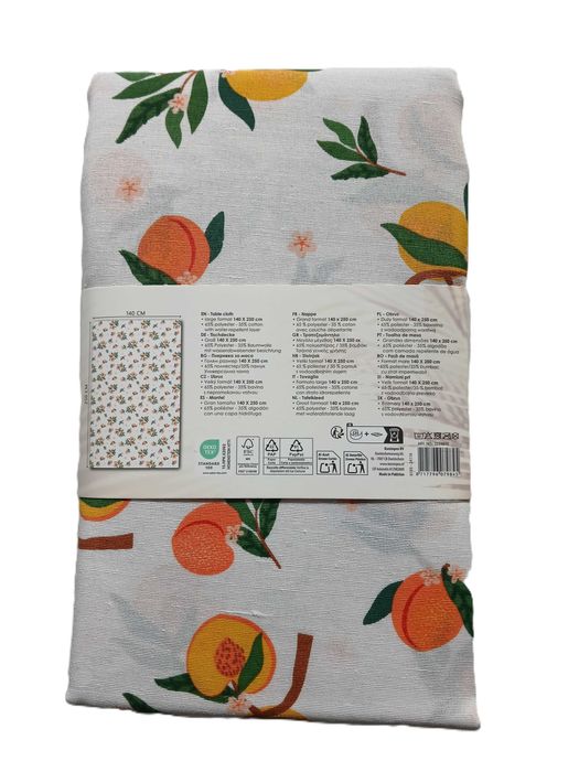 Obrus Plamoodporny 140x250cm Brzoskwinie Owoce Rustykalny KETNA