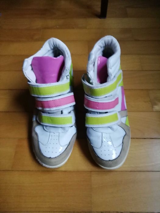 Damskie unikatowe sneakersy sportowe na koturnie  rozmiar 36