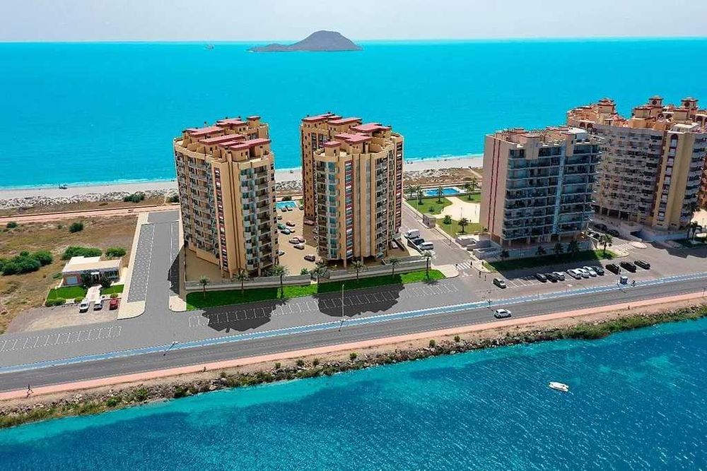 Nowe apartamenty 3 sypialnie, widok na morze, 100 m od plaży La Manga
