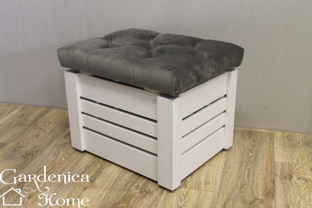 Pufa siedzisko pikowane skrzynia tapicerowana schowek otwierany