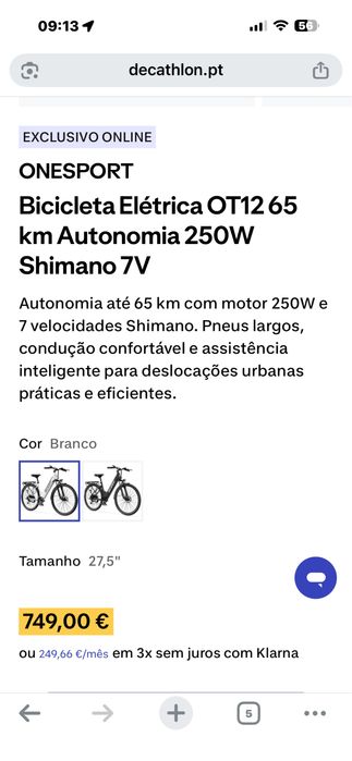 Bicicleta eletrica OneSport OT12 nova