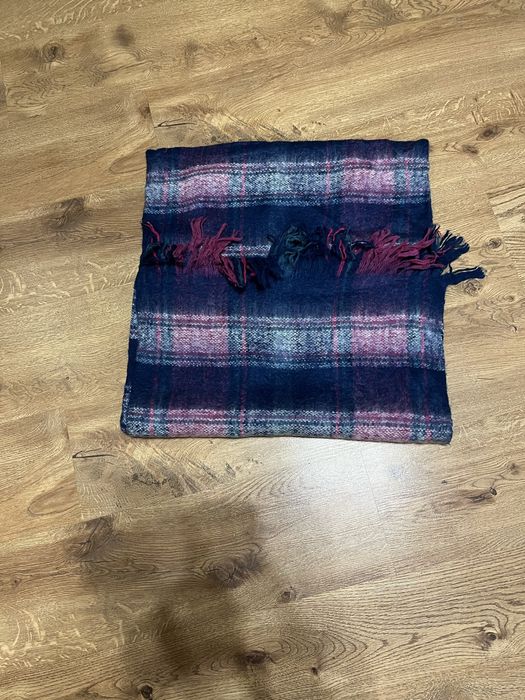 Szal krata niebiesko- róźowa