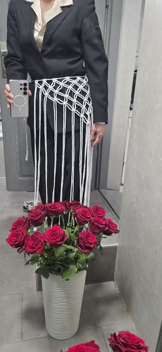 Пояс макраме білий