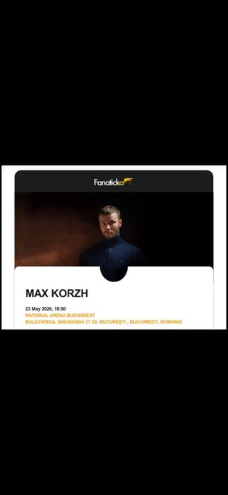 Продам 1 билет на Макса Коржа в Бухаресте DANCE FLOOR