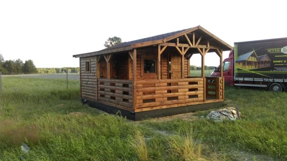 domek drewniany,ogrodowy, parterowy, wym 5mx5m, parterowy, z komórką