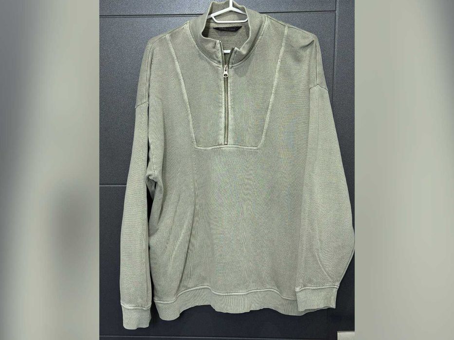 Bluza miętowa luźny krój na zamek XL
