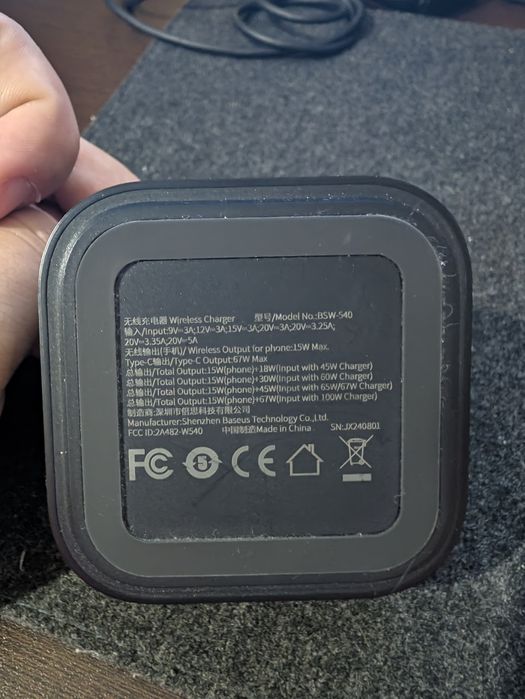 Dock carregamento Baseus 67w