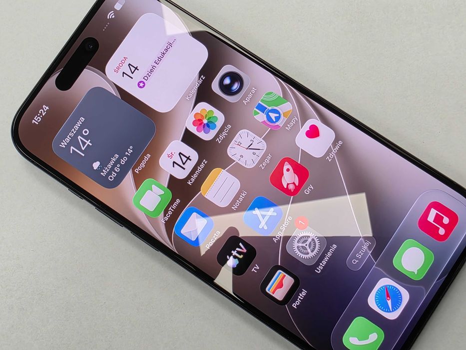 iPhone 15 PRO 256GB Dual SIM (SIM + eSIM)/ Blue Titanium/ BAT 93%/ Grade A / + ładowarka/ GW 12 MSC