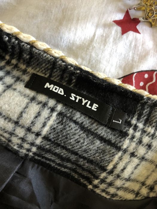 Mod Style 40 L żakiet marynarka kratka szary obszycia złote