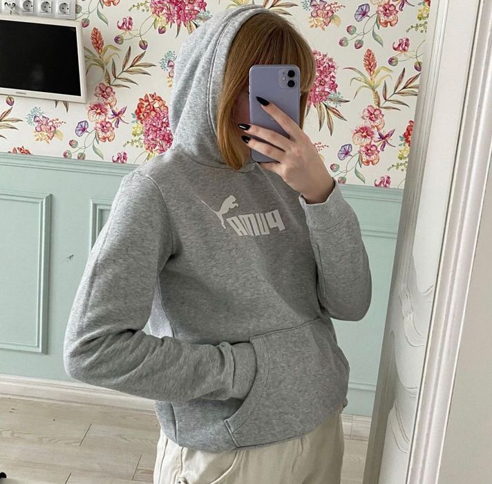 Худи puma серое,тёплое,новое