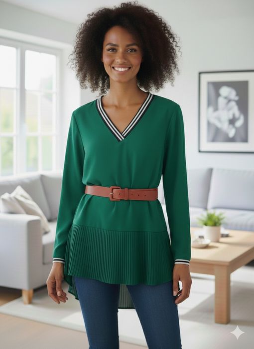 Blusa verde, fluída e original - Tiffosi - Tamanho S