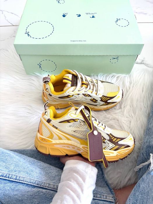 (36-45) Спортивін кросівки Off-White Be Right Yellow офф-вайт жовті
