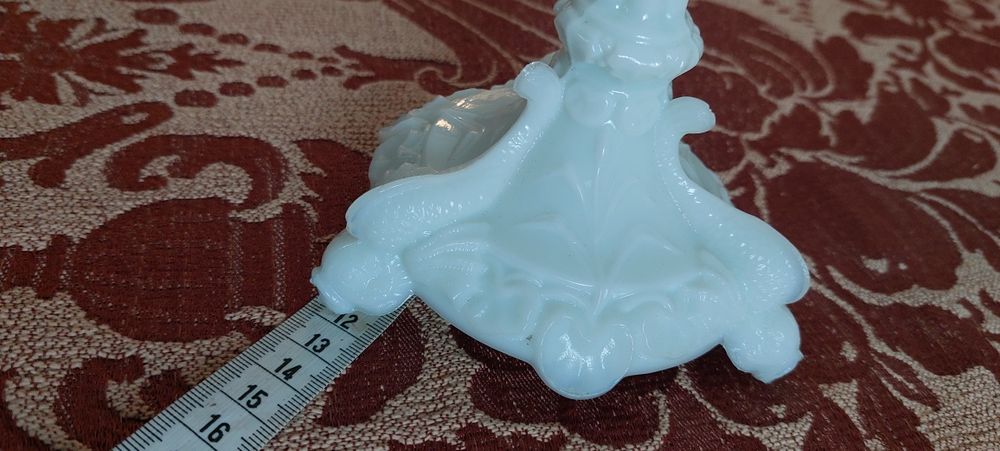 Castiçal vidro opalino branco