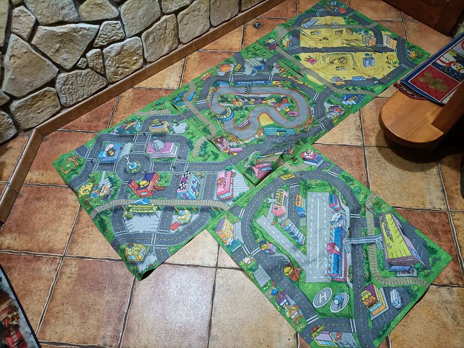 Dywan dziecięcy trasy miasto