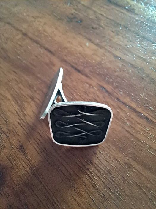 Spinki do mankietów srebrne PRL Rytosztuka + gratis