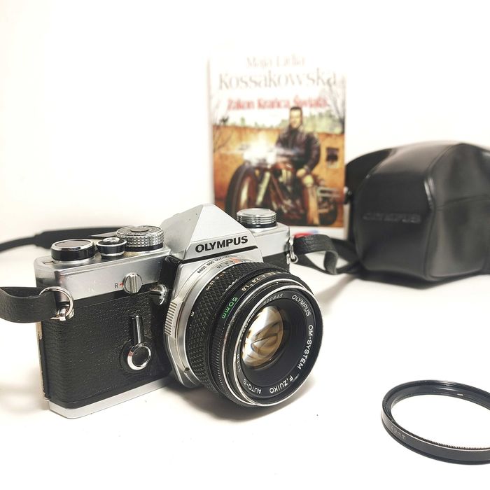 Wyjątkowa Analogowa Lustrzanka OLYMPUS OM-1 lens F. Zuiko 50 mm 1:1,8