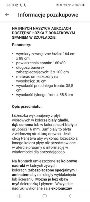 Łóżko dziecięce 160 x 80