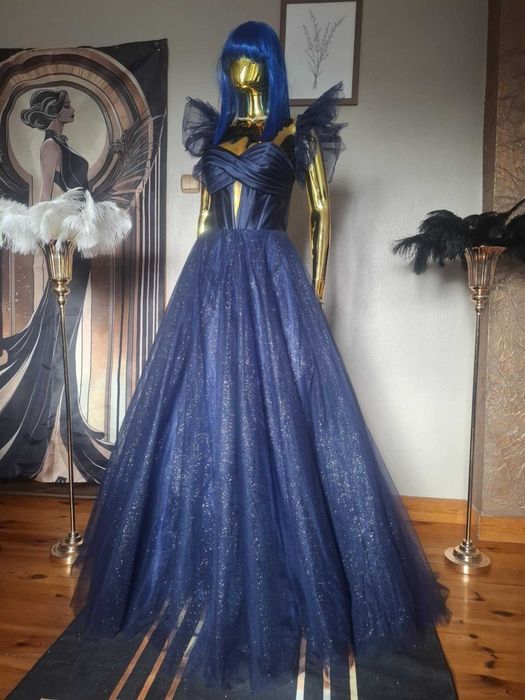 Suknia balowa na studniówkę. Ortis granatowa R34. Polski producent!