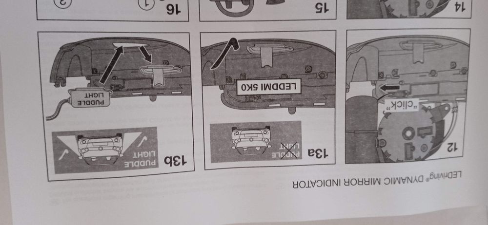 Obudowy lusterek,kierunkowskazy  dynamiczne Osram  golf 6, Touran.