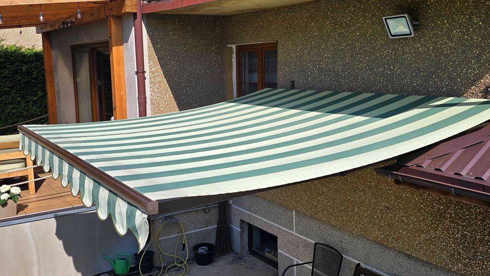 Markiza tarasowa elektryczna przyścienna balkonowa 3,3x3,2m +2 piloty