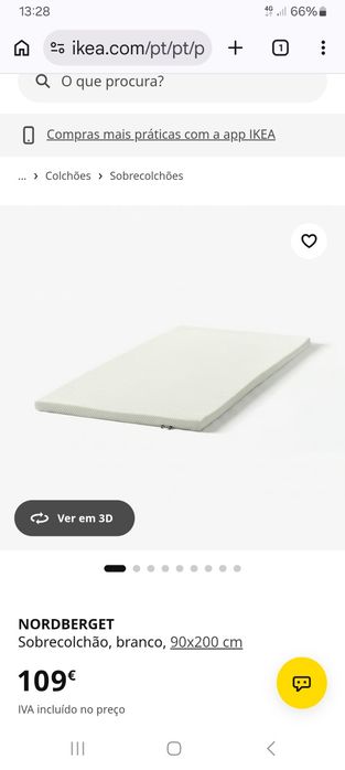 Mattress topper single bed as new ikea