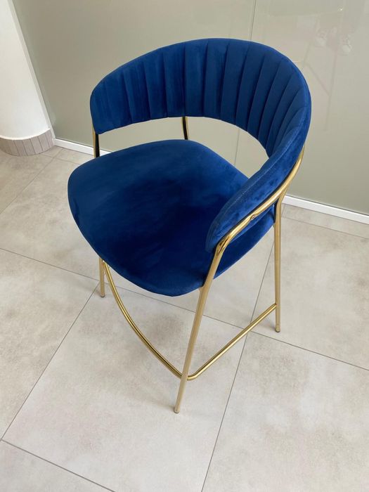 Hoker welurowy granatowy