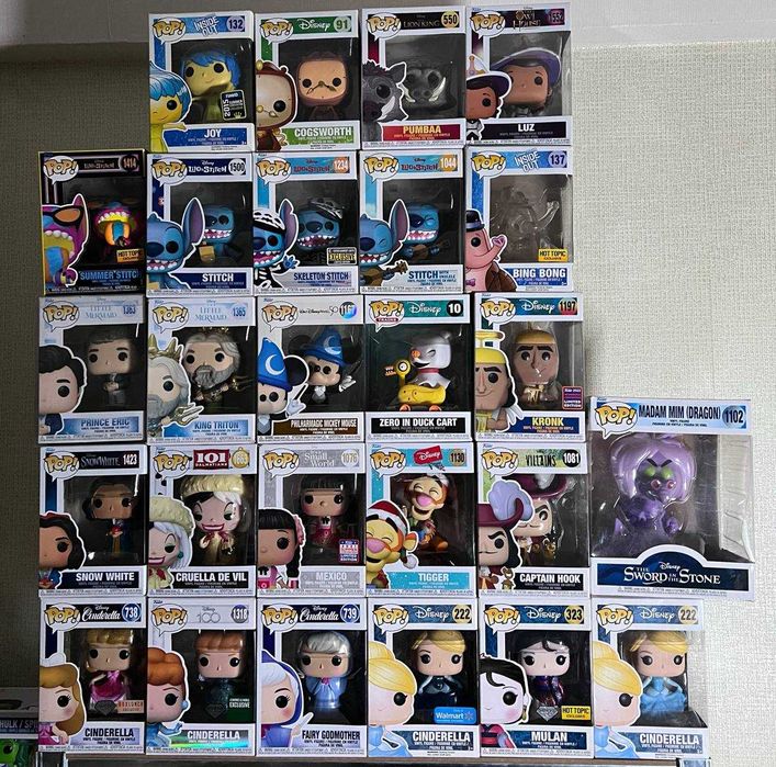 Funko Pop фігурки Disney — Lilo & Stitch, Cinderella, Little Mermaid, Inside Out